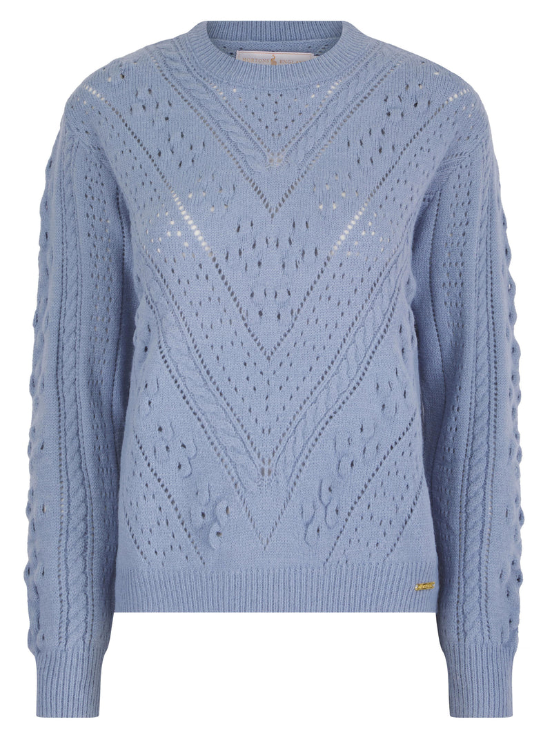 Newquay Pointelle Knit Jumper Powder Blue