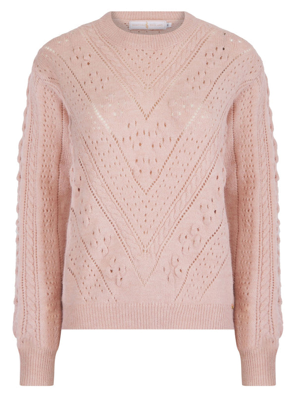 Newquay Pointelle Knit Jumper Dusky Pink