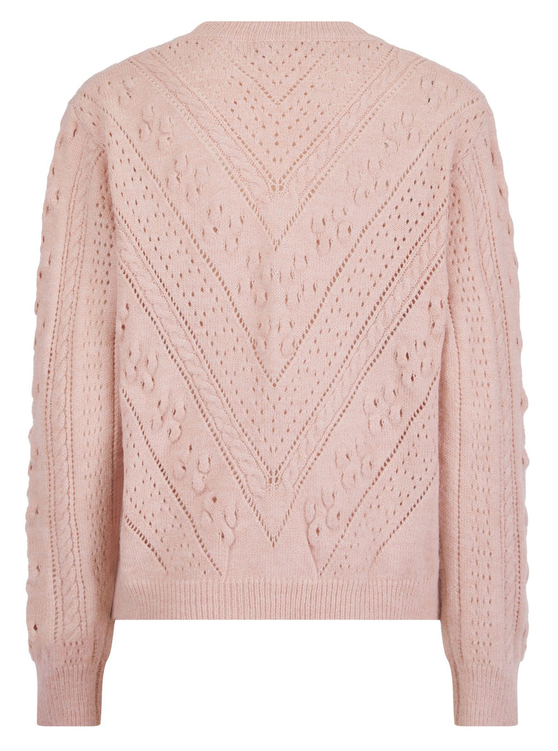 Newquay Pointelle Knit Jumper Dusky Pink