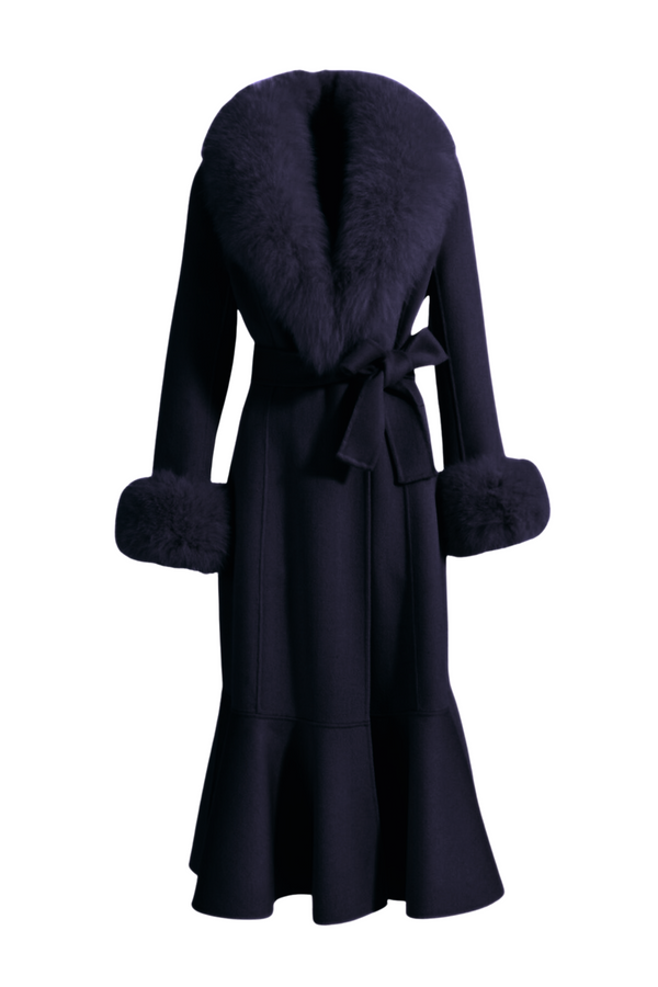 Westminster Cashmere Peplum Coat Navy