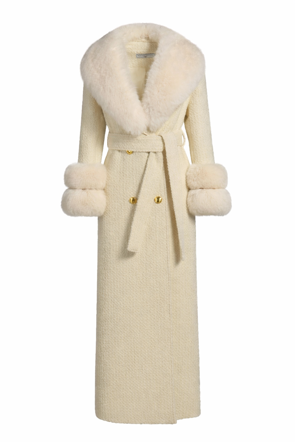 Mayfair Cashmere Coat White Tweed