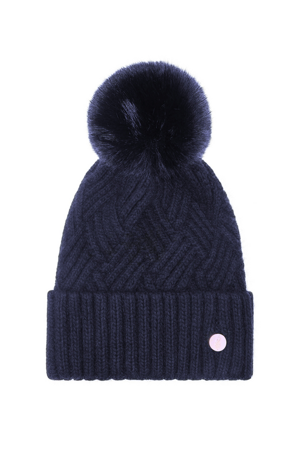 Chamonix Cashmere Pom Pom Hat - Navy