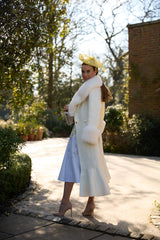 Westminster Cashmere Peplum Coat White