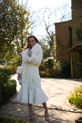 Westminster Cashmere Peplum Coat White