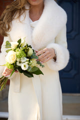 Westminster Cashmere Peplum Coat White