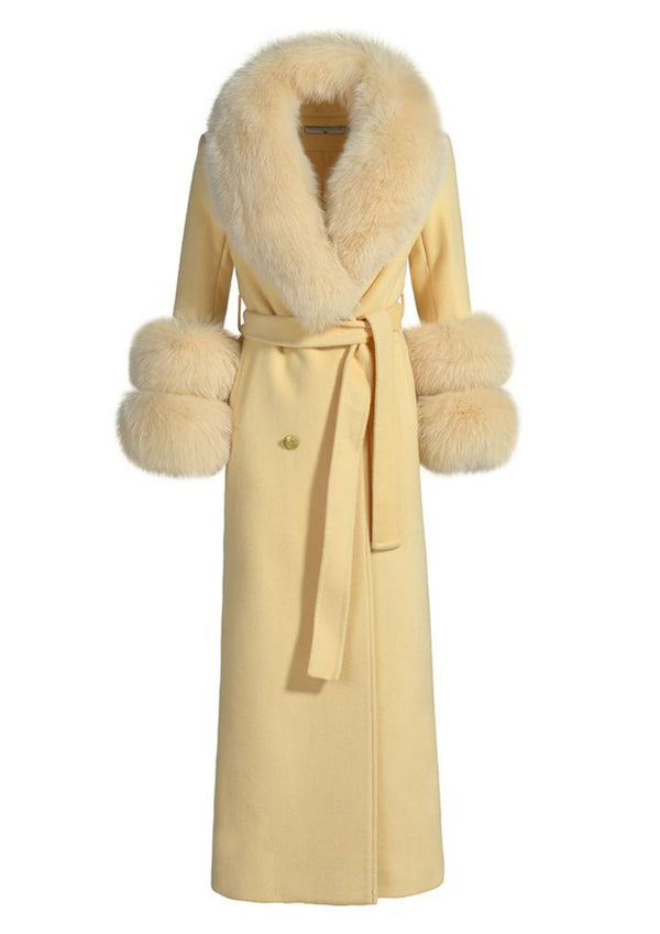 Mayfair Cashmere Coat Butter Yellow