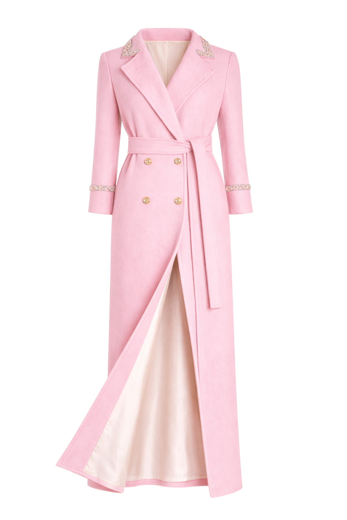 Knightsbridge Cashmere Embellished Pink Coat
