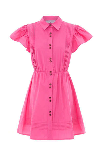 The Henley Mini Dress Hot Pink