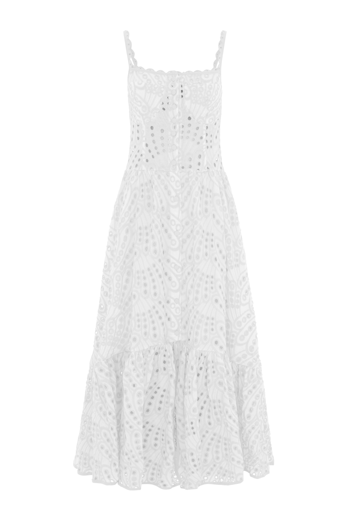 The Cannes Broderie Dress White