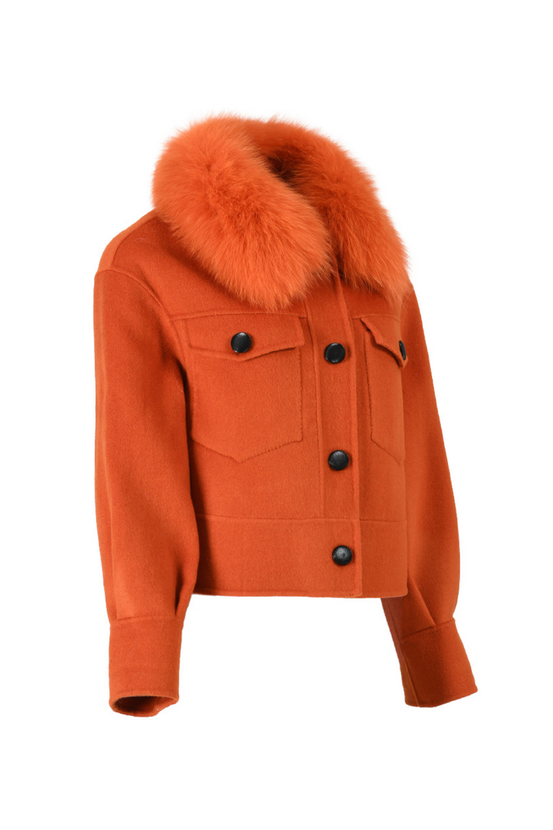 Hampstead Cashmere Jacket Sunset Orange