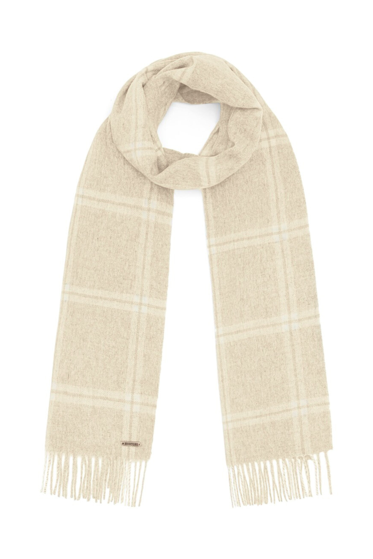 Tartan Cream Wool Scarf