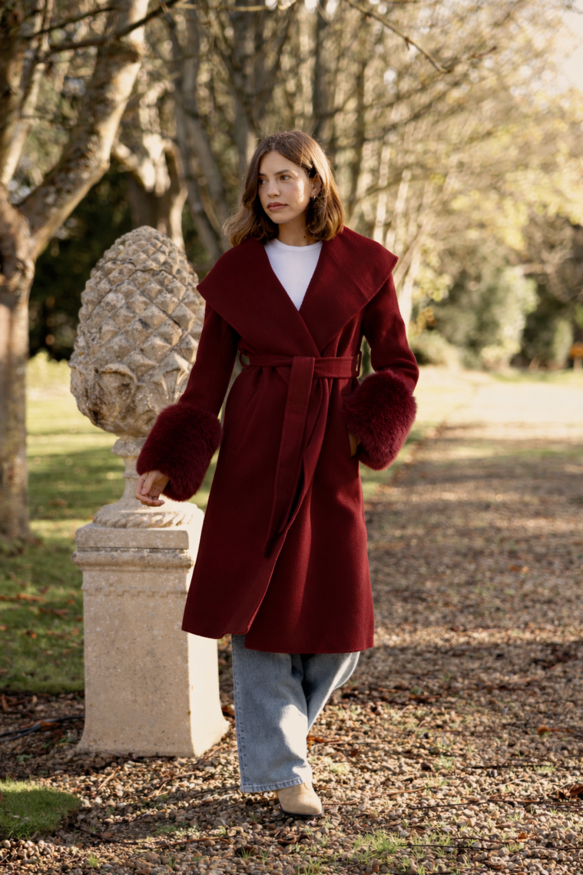 Belmont Cashmere Coat Burgundy