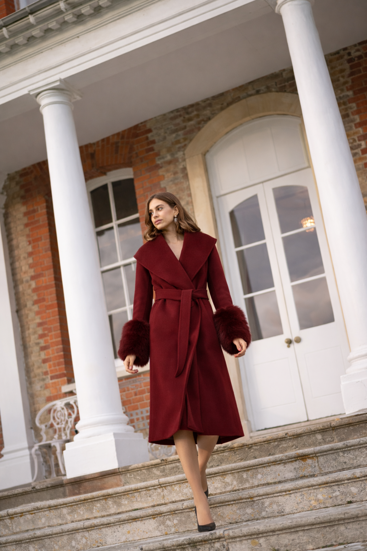 Belmont Cashmere Coat Burgundy