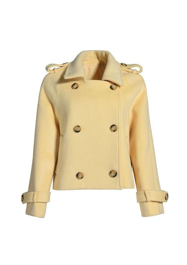 Regent Cropped Trench Coat Butter Yellow