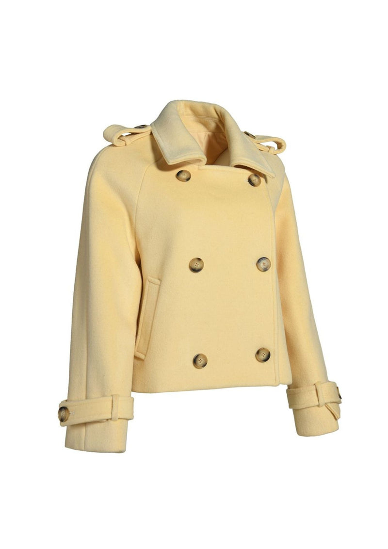 Regent Cropped Trench Coat Butter Yellow