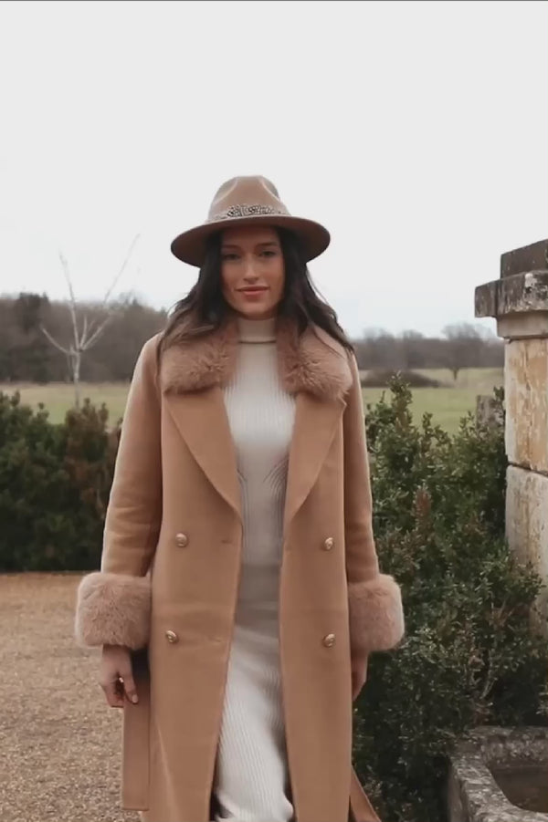 Buckingham Cashmere Coat Tan