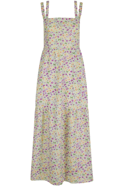 Floral Double Strap Maxi Dress - Multicoloured