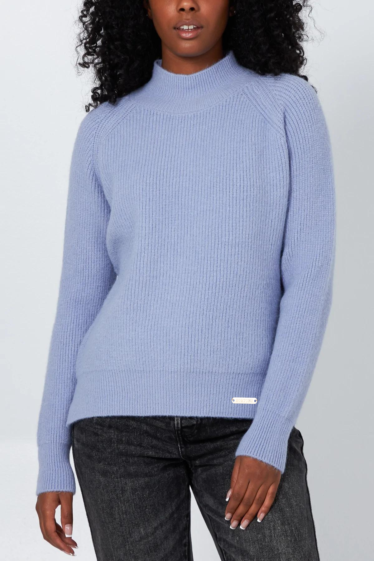 Banbury Turtle Neck Jumper Powder Blue Hortons England