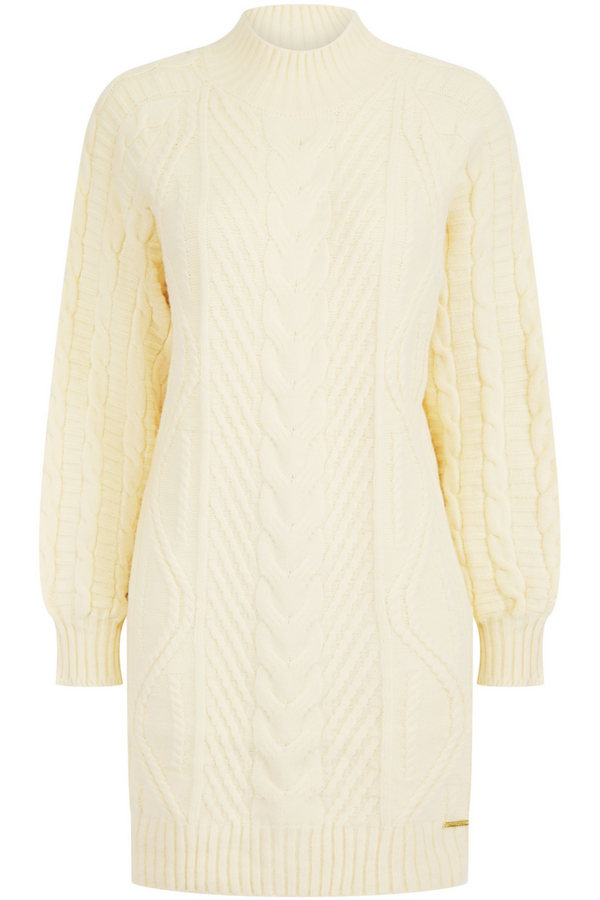 Woodstock Cable Knit Jumper Dress - Cream