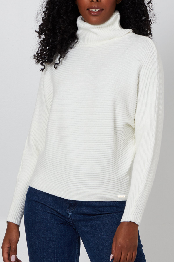 Sudbury Batwing Turtle Neck Jumper White