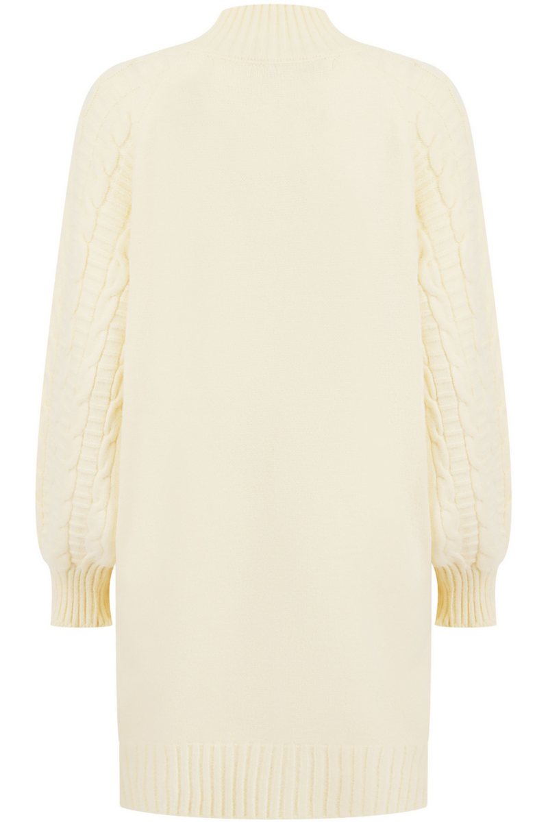 Woodstock Cable Knit Jumper Dress - Cream