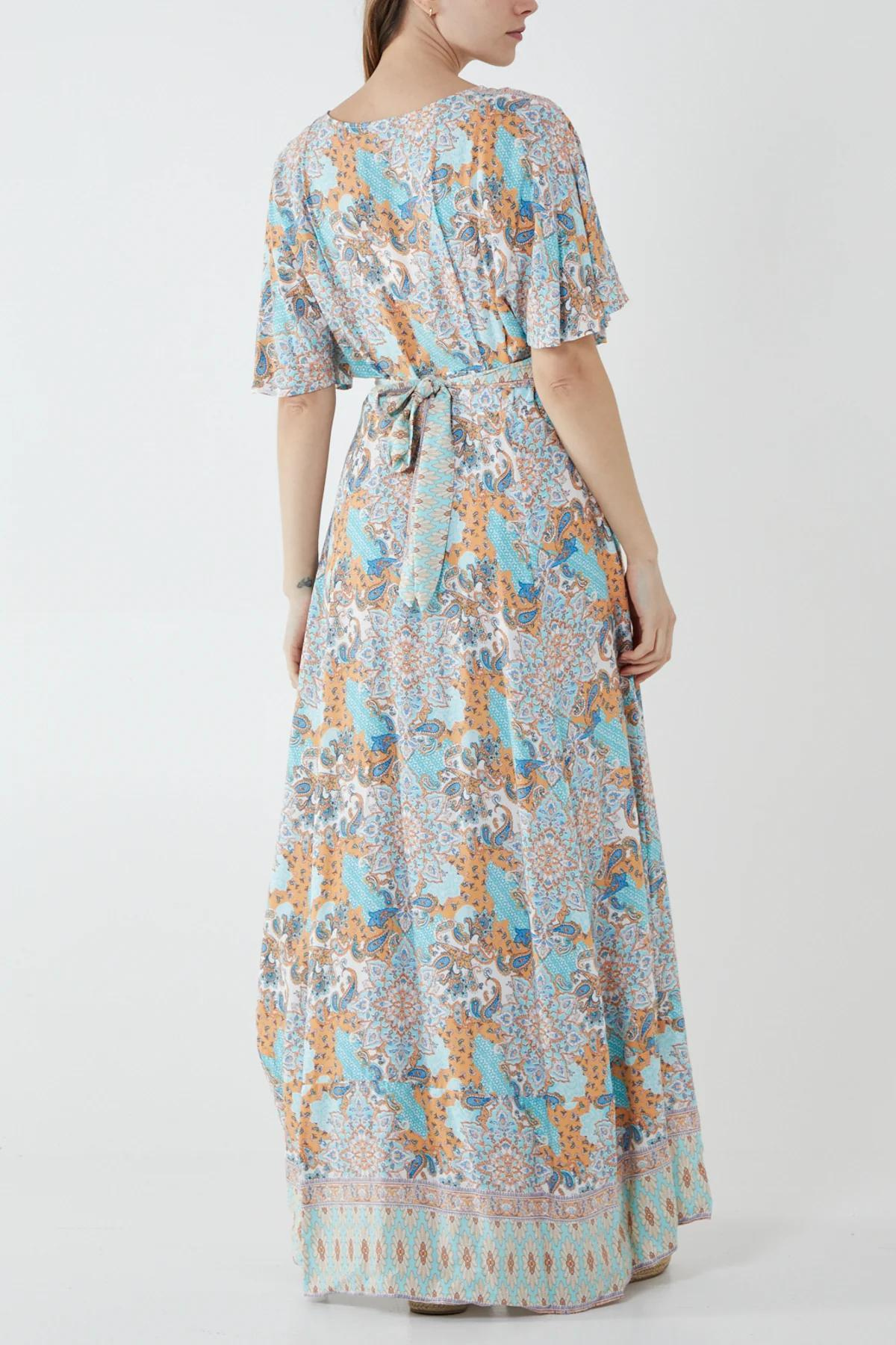 Paisley Long Dress Blue