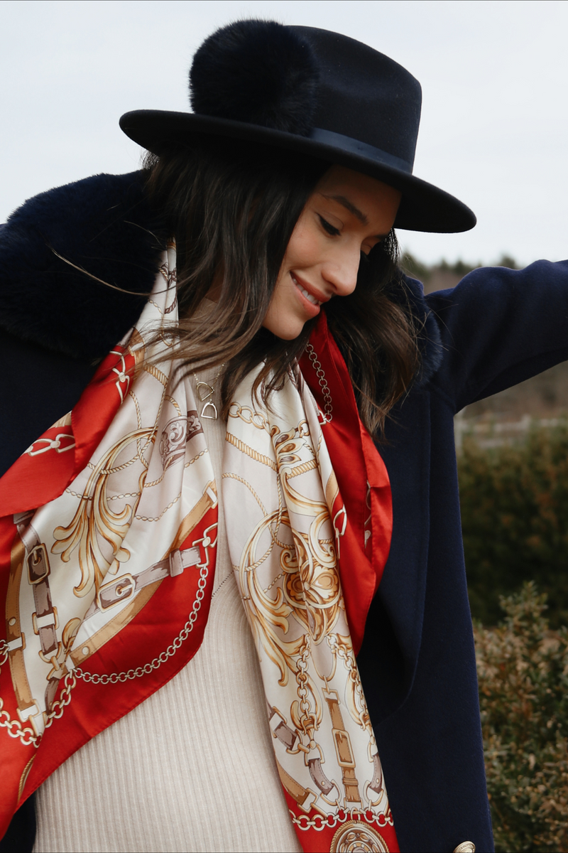 Goodwood Pom Pom Fedora Navy