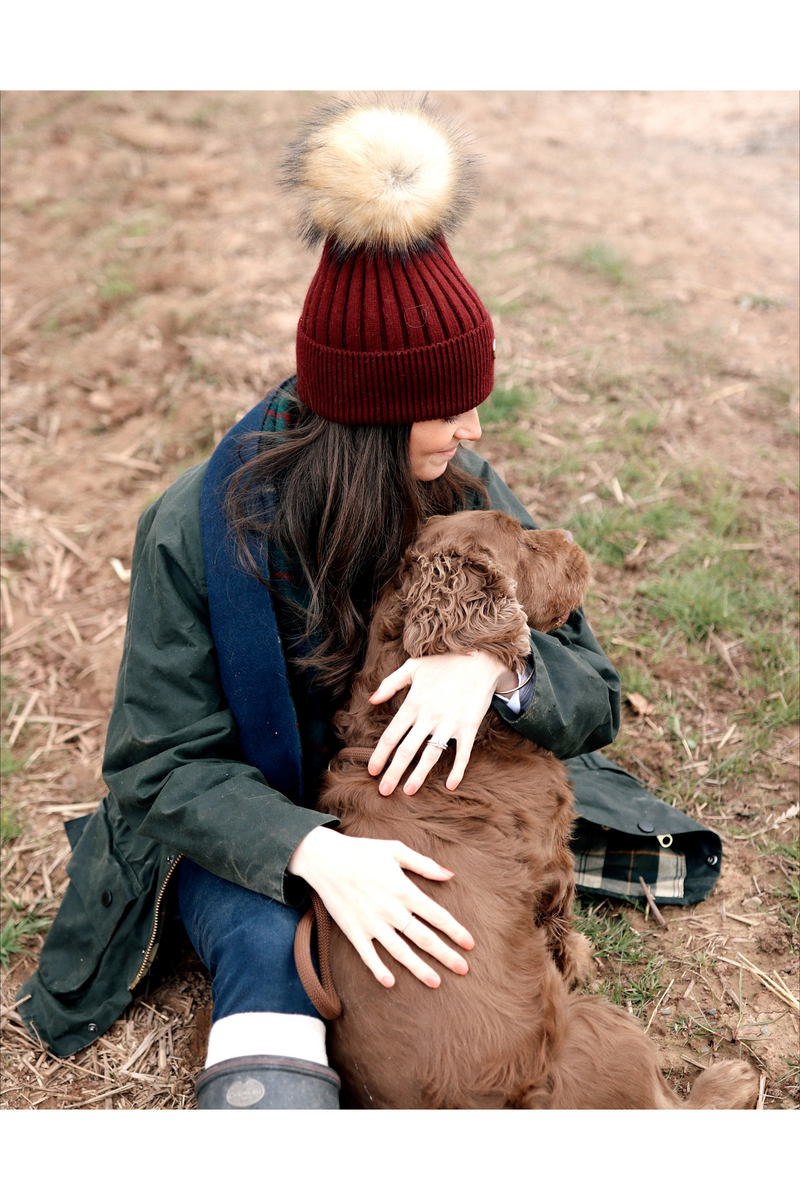 Arundel Cashmere Pom Pom Hat - Burgundy