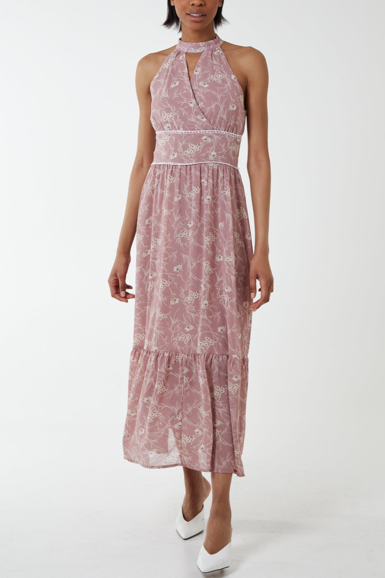 Brittany Halterneck Dress Pink
