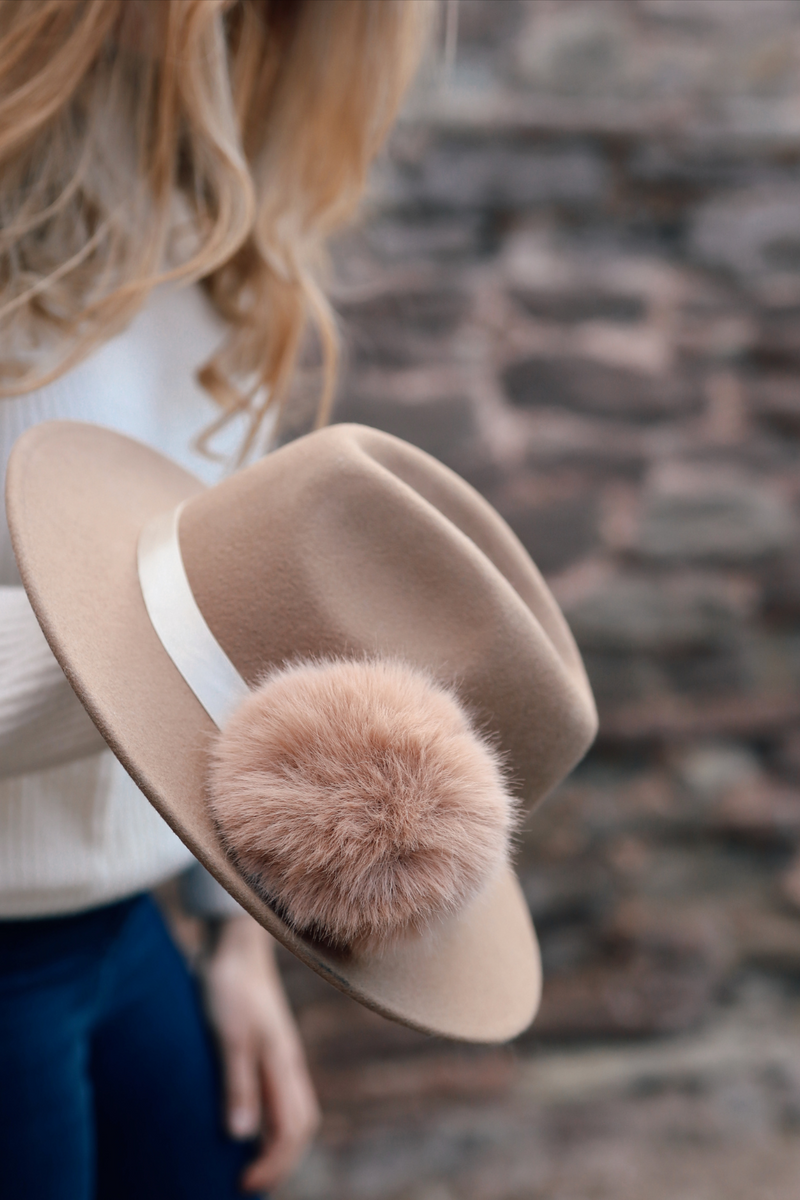 Goodwood Pom Pom Fedora Camel