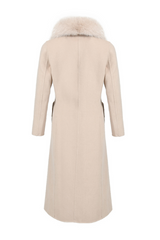 SAMPLE Windsor Cashmere Coat Beige Size 14