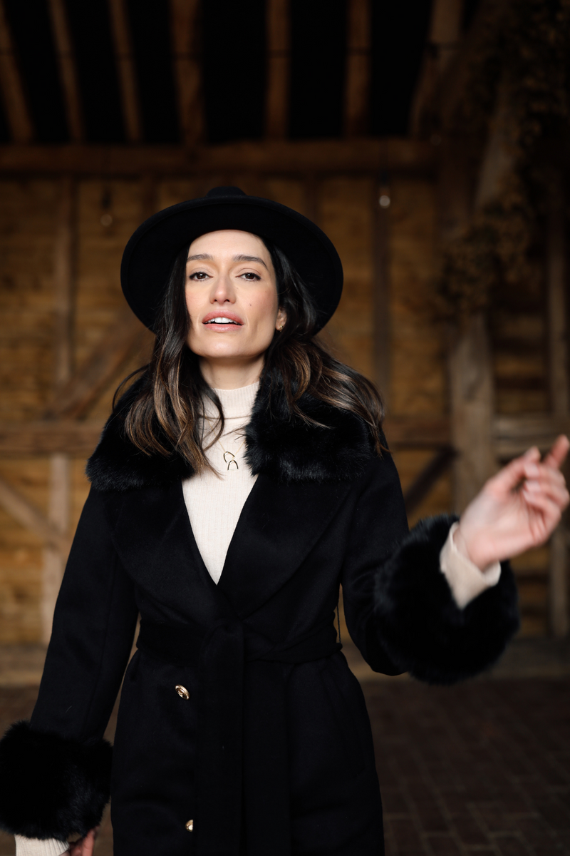 Cashmere black coat best sale