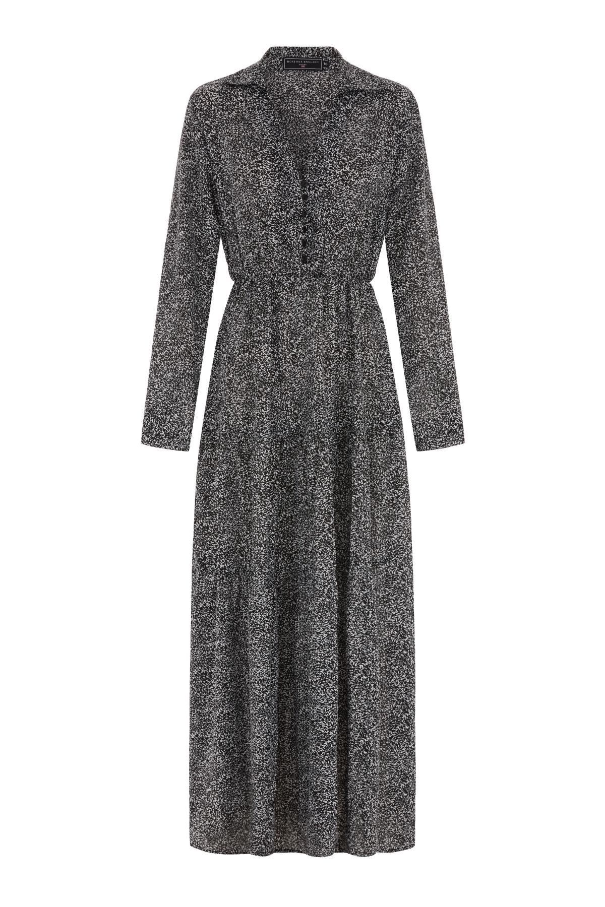 Long Sleeve Tiered Maxi Dress - Black