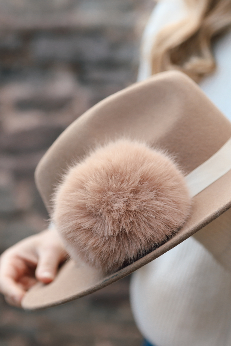 Goodwood Pom Pom Fedora Camel