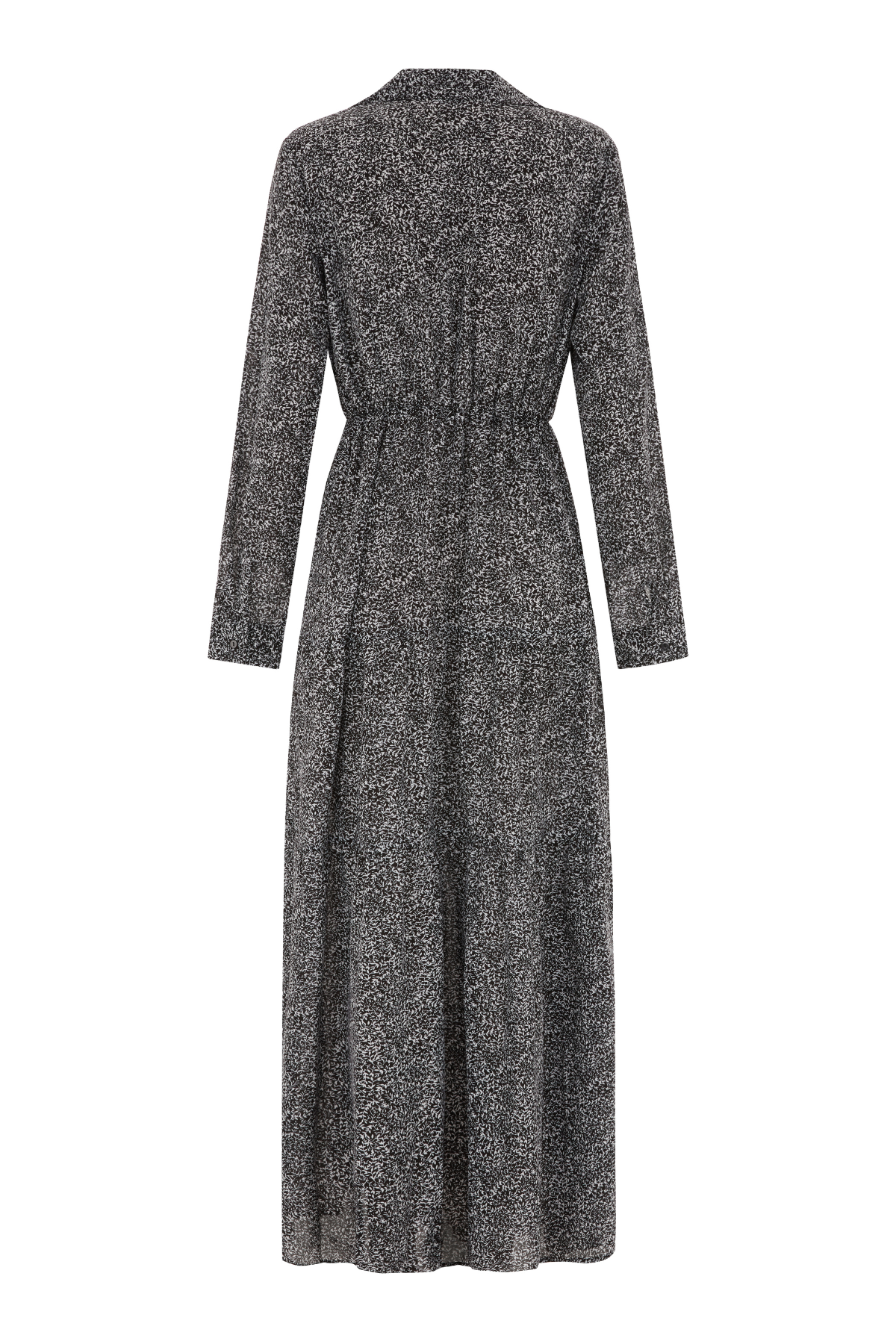 Long Sleeve Tiered Maxi Dress - Black