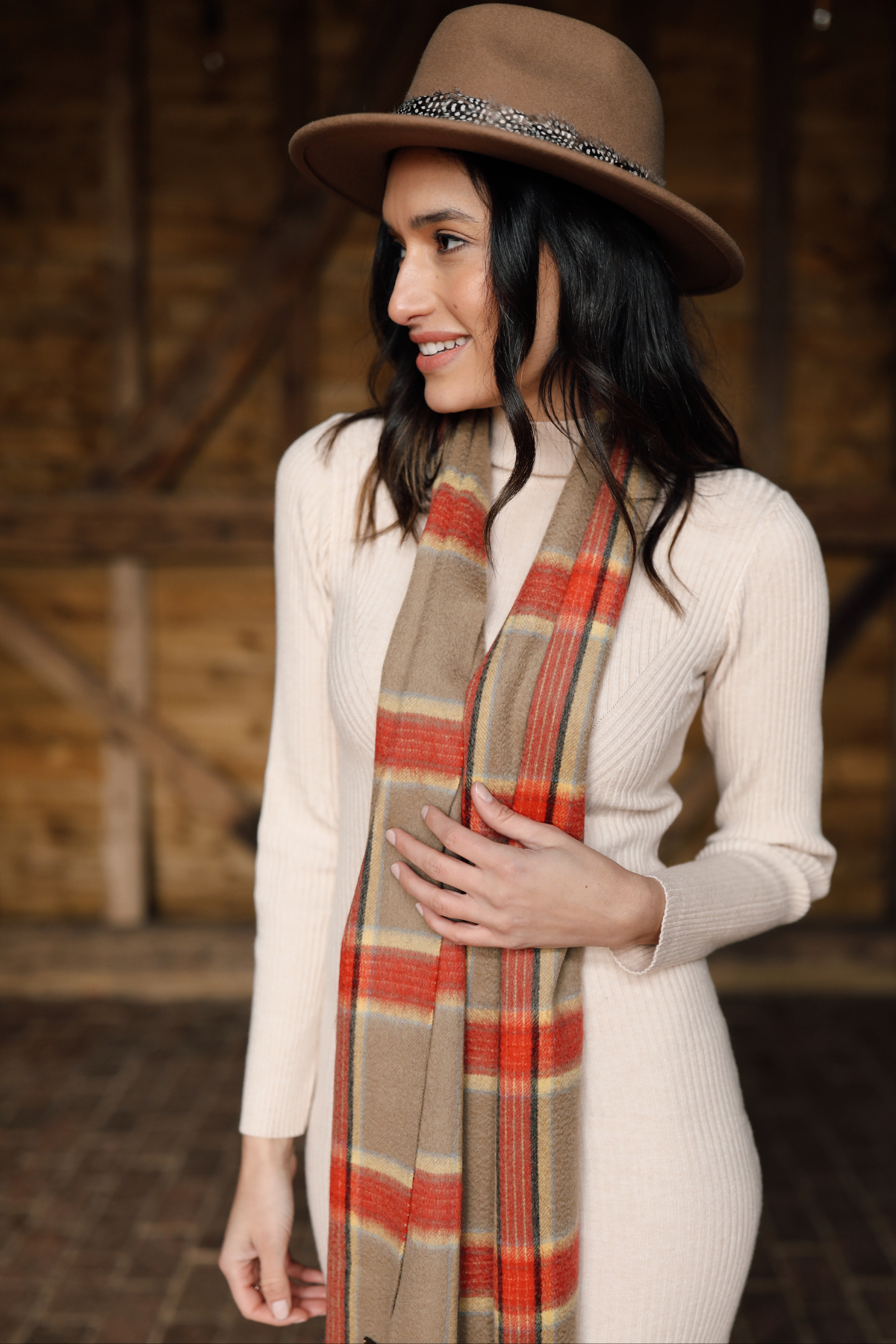Tartan Red Wool Scarf