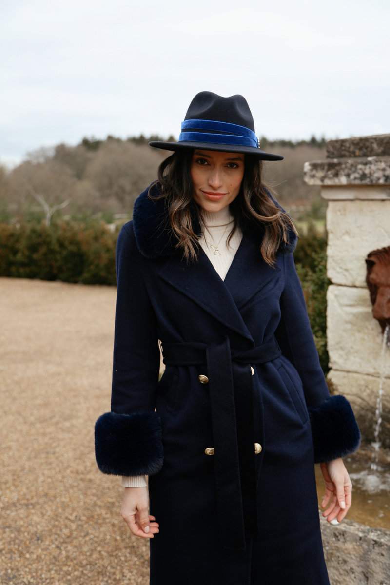 Buckingham Cashmere Coat Navy