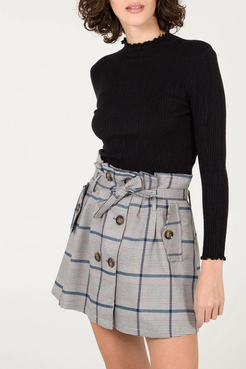 Knightsbridge Check Skirt - Navy