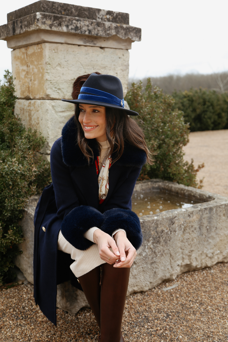 Buckingham Cashmere Coat Navy