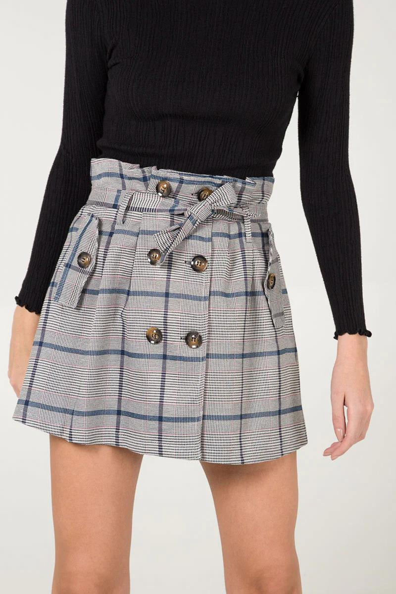 Knightsbridge Check Skirt - Navy