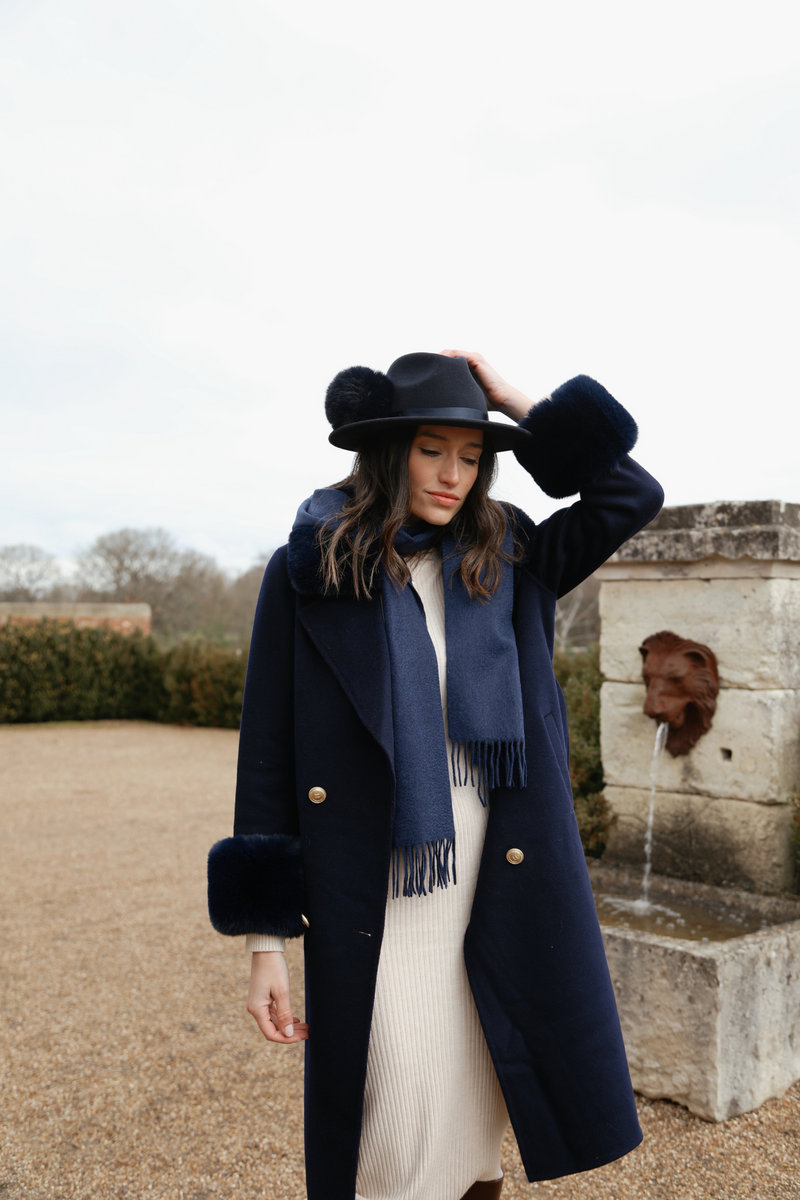 Buckingham Cashmere Coat Navy