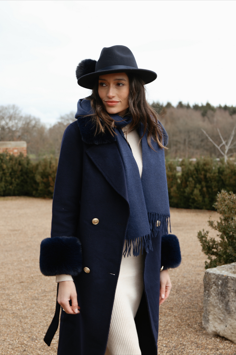 Buckingham Cashmere Coat Navy