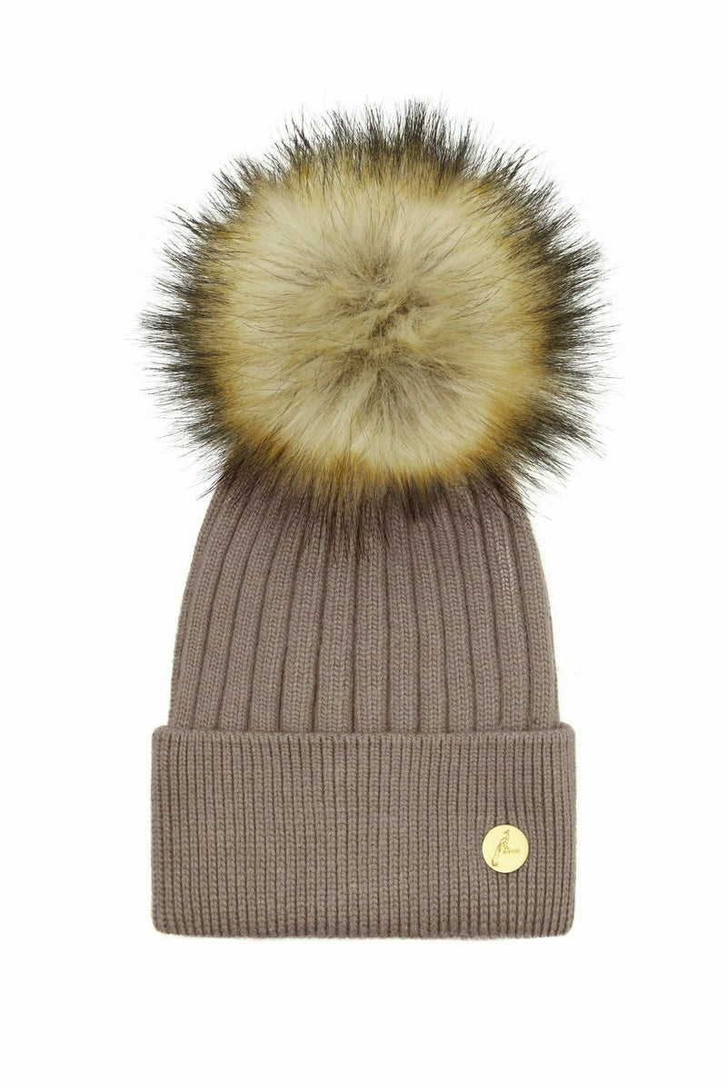 Arundel Cashmere Pom Pom Hat - Fawn