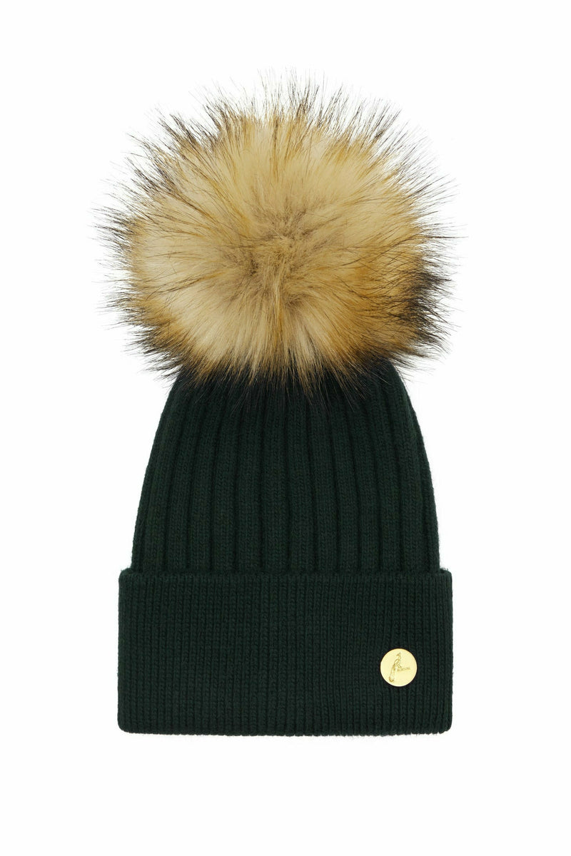 Arundel Cashmere Pom Pom Hat - Hunter Green