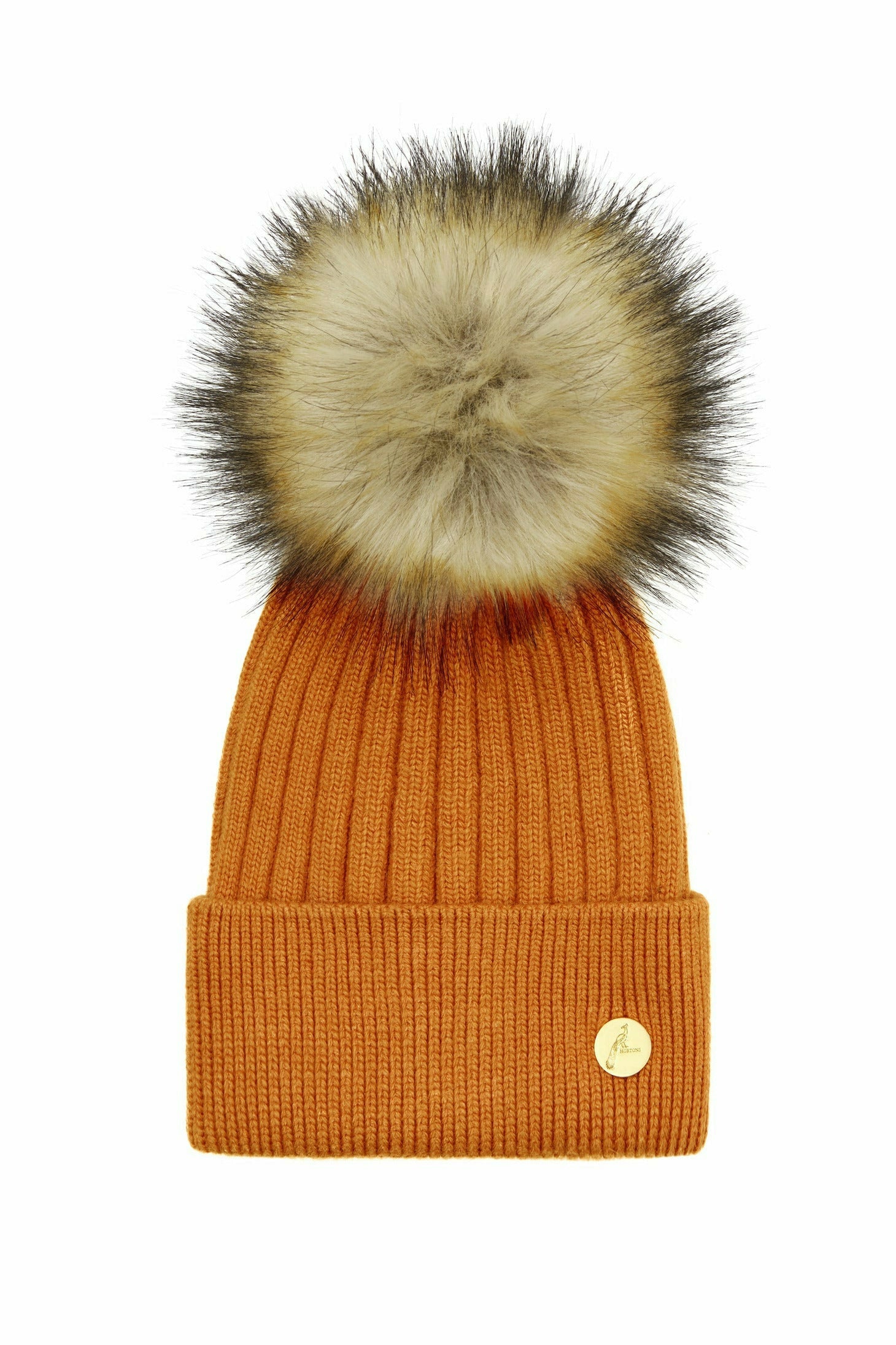 Arundel Cashmere Pom Pom Hat - Burnt Orange