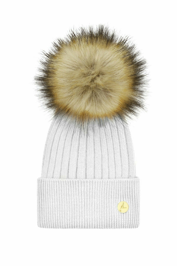 Arundel Cashmere Pom Pom Hat - White