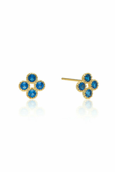 Quatrefoil Earrings - Blue