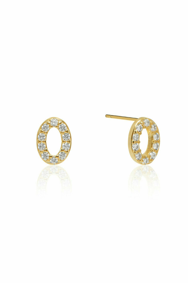 Oval encrusted earrings