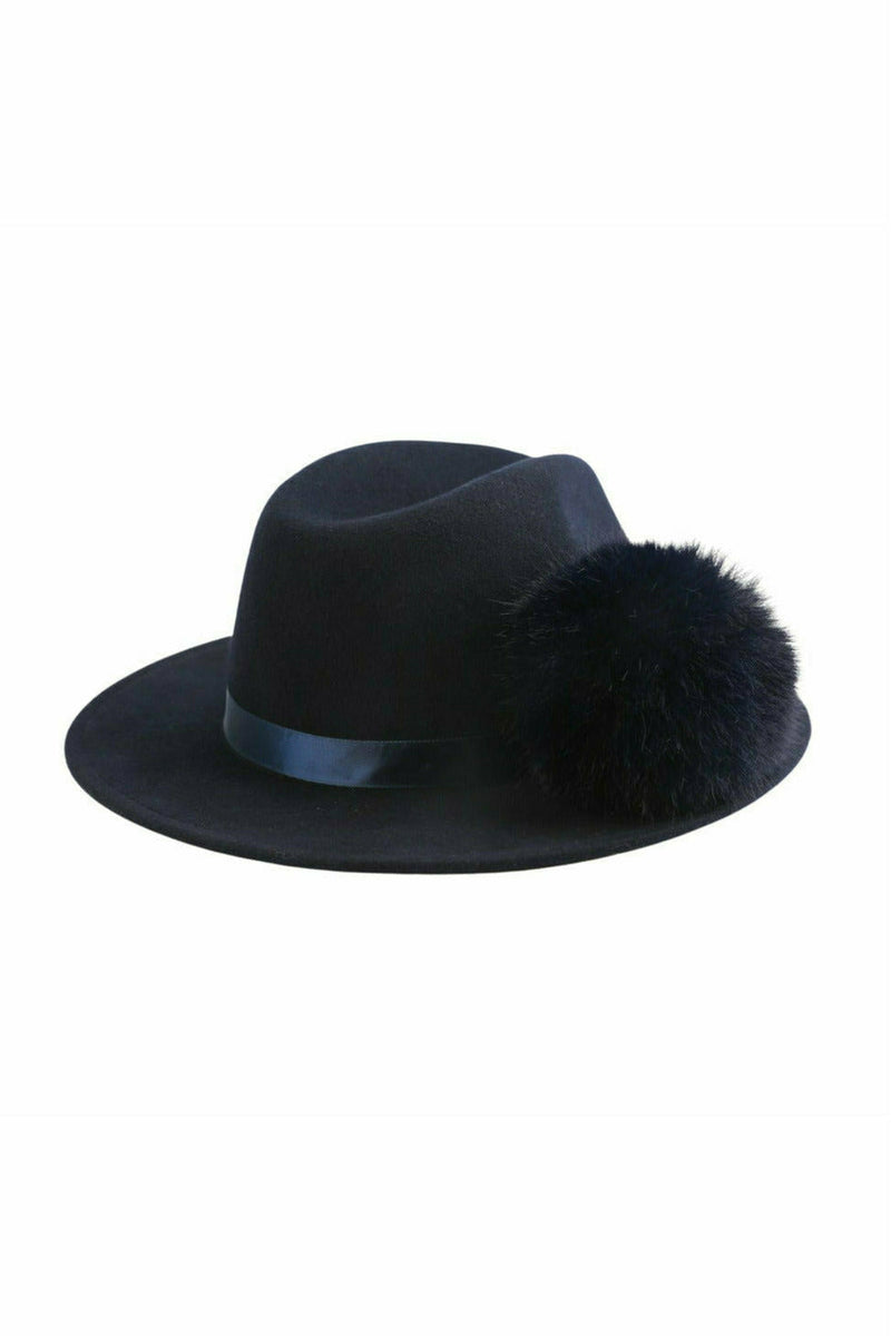 Goodwood Pom Pom Fedora Navy