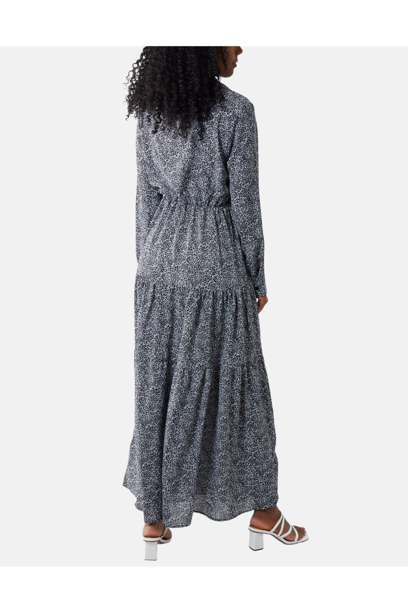 Long Sleeve Tiered Maxi Dress - Black